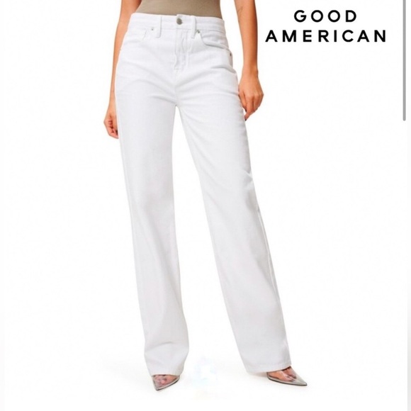 Good American High Rise Straight Leg Ankle Jeans - Picture 1 of 6